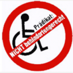 Logo: Praedikat nicht behindertengerecht