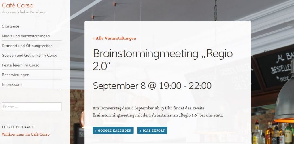 2.Regio 2.0 Meeting - Do 8.Sept 2016 19:00 - Cafe Corso
