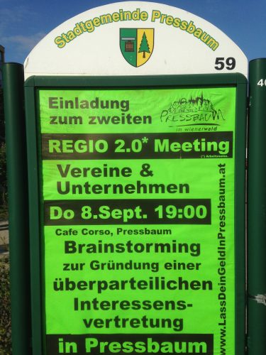 Nächste Woche Donnerstag, 8.Sept 19:00, Cafe Corso, Regio 2.0 Treffen