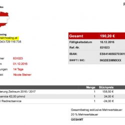 190 Euro für austriadomainhosting.at - nicht bezahlen!