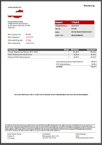 Und wieder Mails von "Austria Domain Host" unterwegs... 11.01.2017