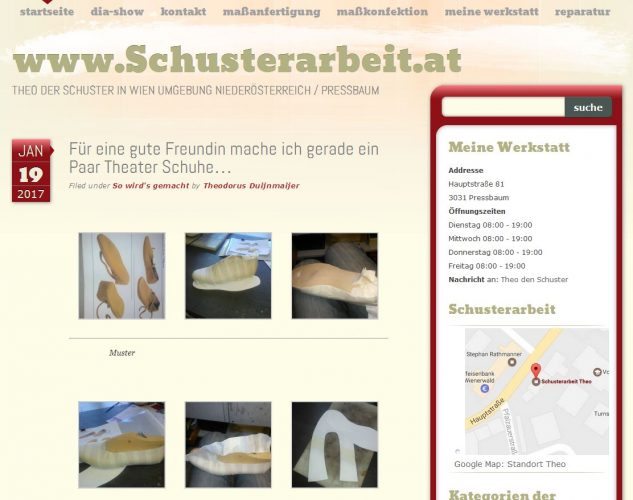 Website: Theo der Schuster aus Pressbaum