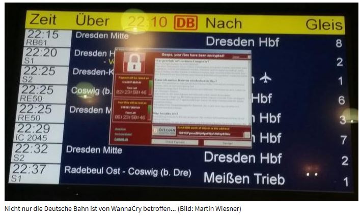 Crypto-Malware "WannaCry" Epedemie die am Wochenende schon wütete...