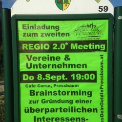 Nächste Woche Donnerstag, 8.Sept 19:00, Cafe Corso, Regio 2.0 Treffen