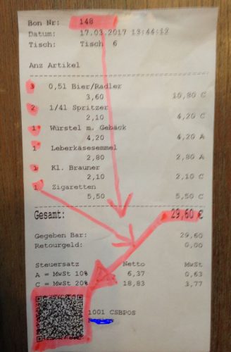 Ab Samstag 1.04.2017 QR-Code auf der Rechnung
