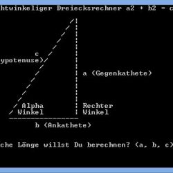 Programm 04: Rechtwinkeliges Dreieck berechnen - Unterstufe