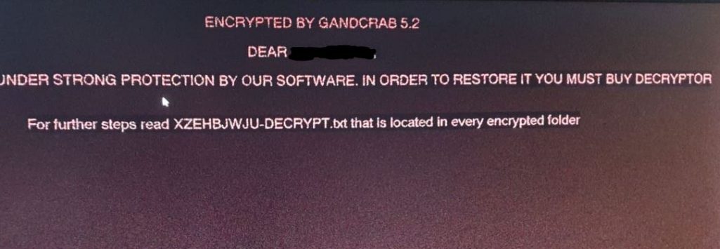 GandCrab 5.2 Verschlüsselungsmaleware auf Kundensystem